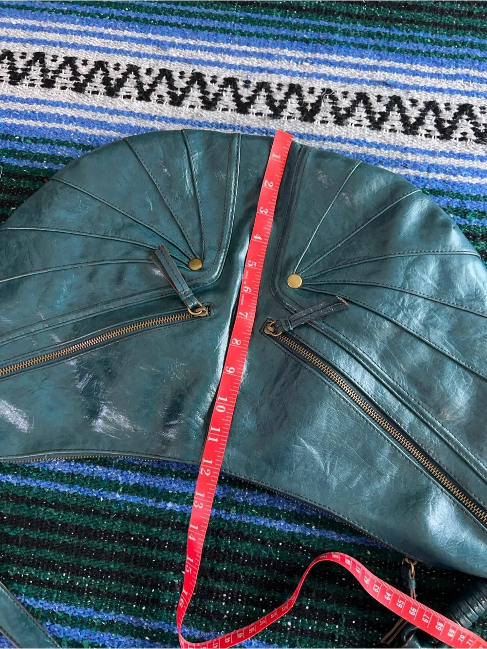 Vintage Y2K Canyon River Teal Faux Leather Hobo Shoulder Bag